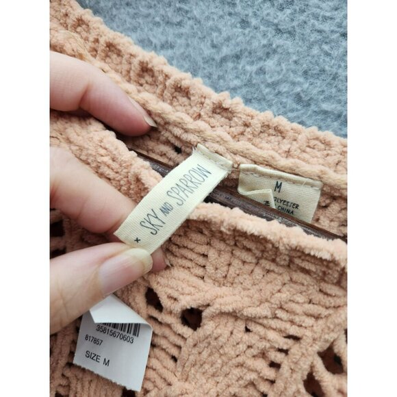 Sky & Sparrow Womens Peach Chenille Knit Sweater M - Picture 3 of 6